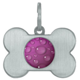 Rosa Vatten Drop Background ID-bricka Husdjur
