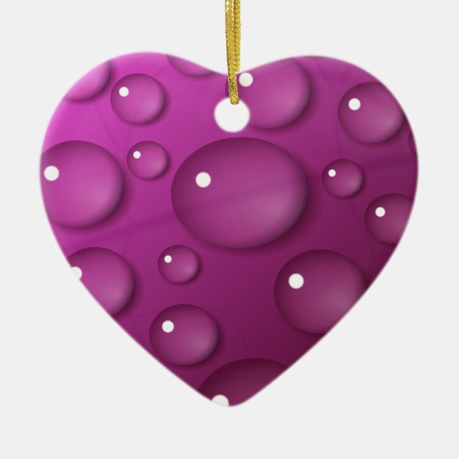 Rosa Vatten Drop Background Julgransprydnad Keramik (Framsidan)
