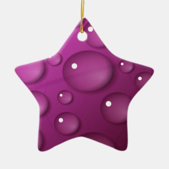 Rosa Vatten Drop Background Julgransprydnad Keramik (Framsidan)