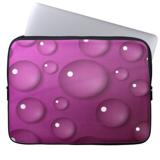 Rosa Vatten Drop Background Laptop Sleeve (Framsidan)