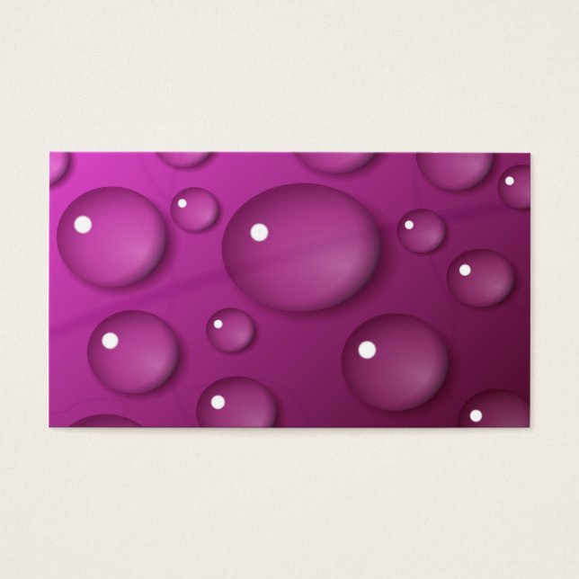 Rosa Vatten Drop Background Visitkort (Framsidan)