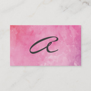 Rosa Vatten Färg Monogram Finare Visitkort