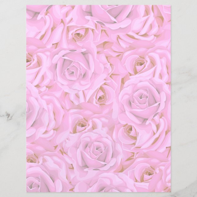 Rosa Vatten Färg Ro Strokes Skrapbokning Papper (Framsida)