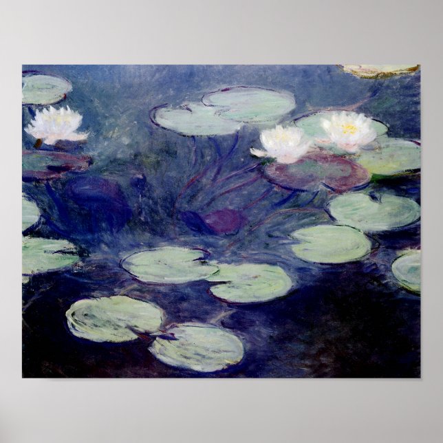 Rosa Vatten-Lilies: 1897-99 av Monet Poster (Framsidan)