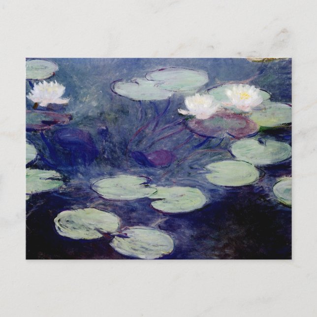 Rosa Vatten-Lilies: 1897-99 av Monet Vykort (Framsida)