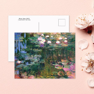 Rosa Vatten Lilies (1917) Claude Monet Vykort