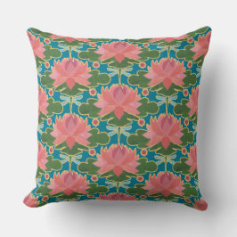Rosa Vatten Lilies and Dragonflies Pillow, Cushion Kudde