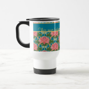 Rosa Vatten Lilies, Dragonflies, Anpassningsbar Re Resemugg