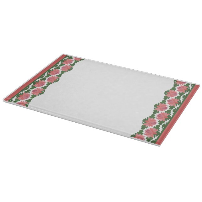 Rosa Vatten Lilies Glass Chopping Board (Hörn)