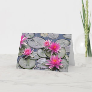 Rosa Vatten Lilies Kort