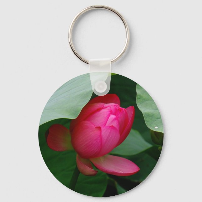 Rosa Vatten Lily bland Lily dynor Nyckelring (Framsida)
