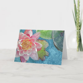 Rosa Vatten Lily Flower Card Kort