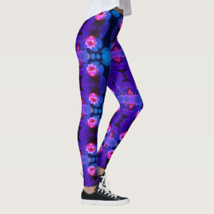 Rosa Vatten Lily Flowers Plants Leggings