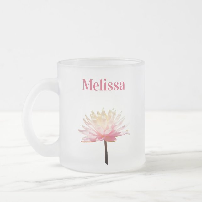 Rosa Vatten Lily Frosted Coffee Mugg Kopp (Vänster)
