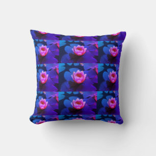 Rosa Vatten Lily Grönt Plants Cushion Dekorativ ku Kudde