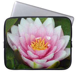 Rosa vatten lily laptop fodral