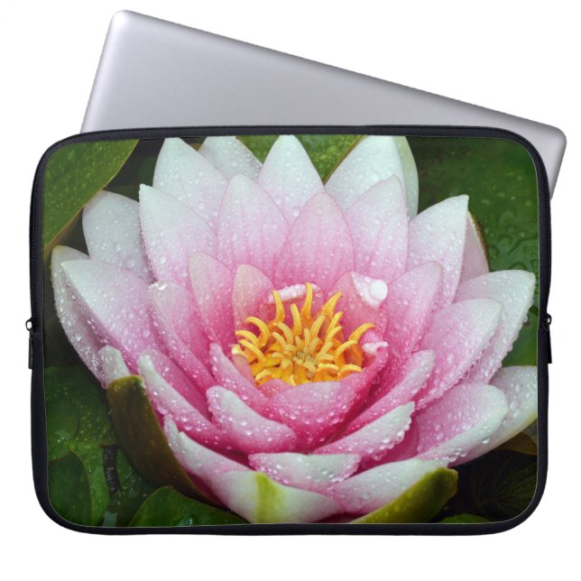 Rosa vatten lily laptop fodral (Framsidan)
