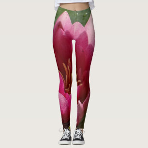 Rosa vatten lily leggings