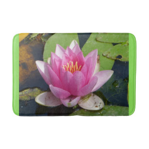 Rosa Vatten Lily Stäng Bathmat Badrumsmatta