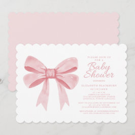 Rosa Vattenfärg Band Flick Baby Elegant Dusch Rodn Inbjudningar