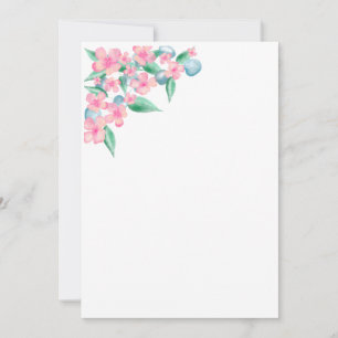 Rosa vattenfärg blommig design inbjudningar