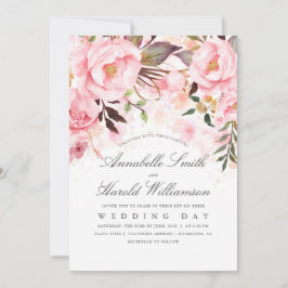  Rosa vattenfärg | BLOMMIGT ELEGANT BRÖLLOP Inbjudningar