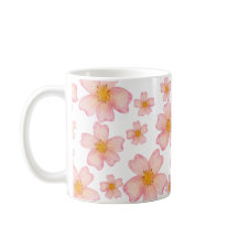 Rosa vattenfärg blommönster