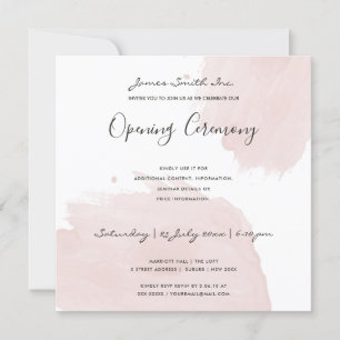  ROSA VATTENFÄRG BRUSHSTROKE OPENING CEREMONY INBJUDNINGAR