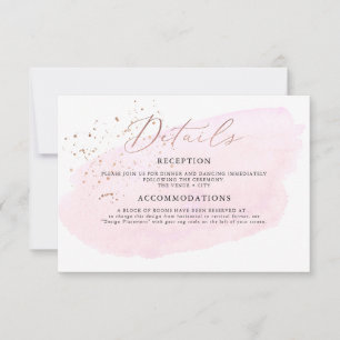 Rosa vattenfärg Champagne Bubblor Detaljer Inbjudningar