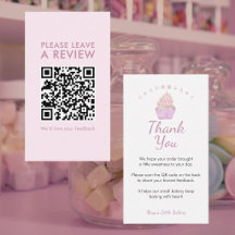 Rosa Vattenfärg Cupcake Lämna en Recension QR-kod