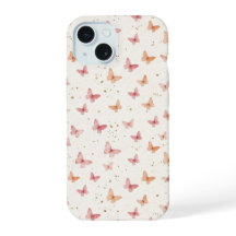 Rosa vattenfärg fjärilar Telefonfodral - Boho blom
