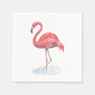 Rosa vattenfärg Flamingo . Pappersservett