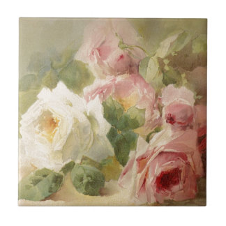 Rosa vattenfärg för vintageVictorian Kakelplatta
