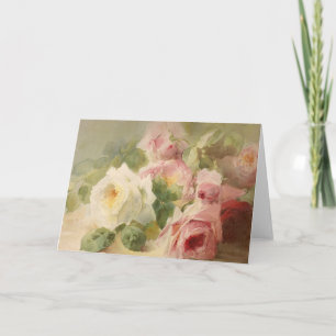 Rosa vattenfärg för vintageVictorian Kort