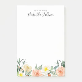 Rosa vattenfärg från skrivbordet Post-it Block