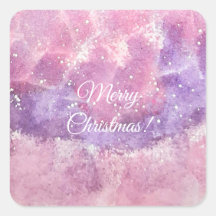 Rosa vattenfärg Glitter God Jul Kvadrat