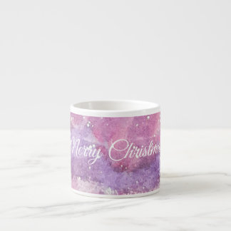 Rosa vattenfärg gnist glad jul espressomugg