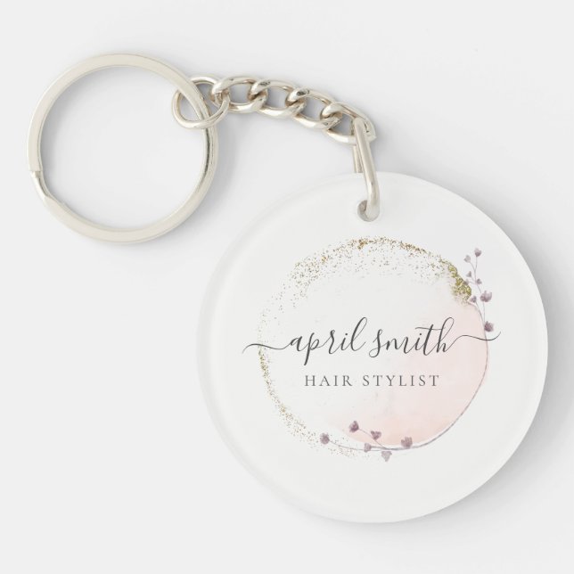  Rosa Vattenfärg Guld Circle Blommigt Utandning vi (Framsidan)