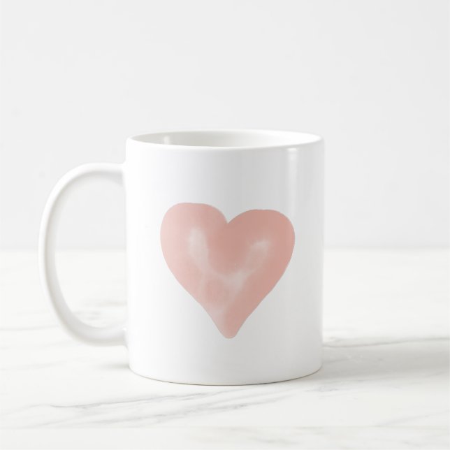 Rosa Vattenfärg Heart Kärlek Kaffemugg (Vänster)