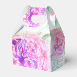 Rosa vattenfärg lila rosor blomma blomster presentaskar