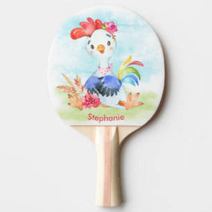 Rosa Vattenfärg lilla Tupp Pingisracket