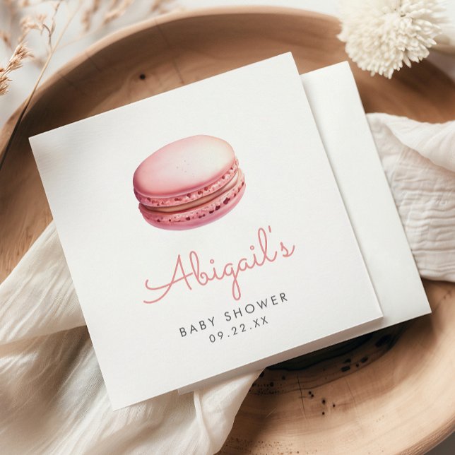 Rosa Vattenfärg Macaron Flickor Barnkalas Pappersservett (Skapare uppladdad)
