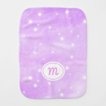 Rosa vattenfärg med Stars Monogram
