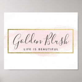  Rosa vattenfärg och modern Guld-geometrisk Chic Poster