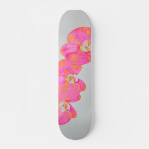 Rosa vattenfärg Orchid-målning Mini Skateboard Bräda 18,5 Cm