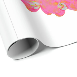 Rosa vattenfärg Orchid-målning Presentpapper