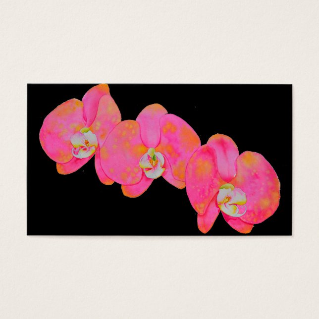 Rosa vattenfärg Orchid-målning Visitkort (Framsidan)
