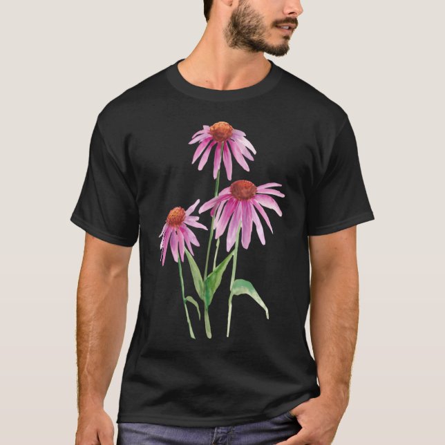 Rosa - vattenfärg t shirt (Framsida)