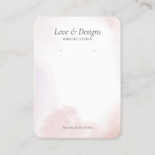 Rosa vattenfärg tvätt örhänge smycken display visitkort