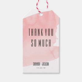 Rosa Vattenfärg Tvättar Märkrn Bröllopsfavoriter Presentetikett